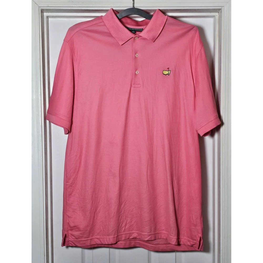 Master's‎ Collection Short Sleeve Polo Shirt Large Pink Embroidered Sleeve Logo